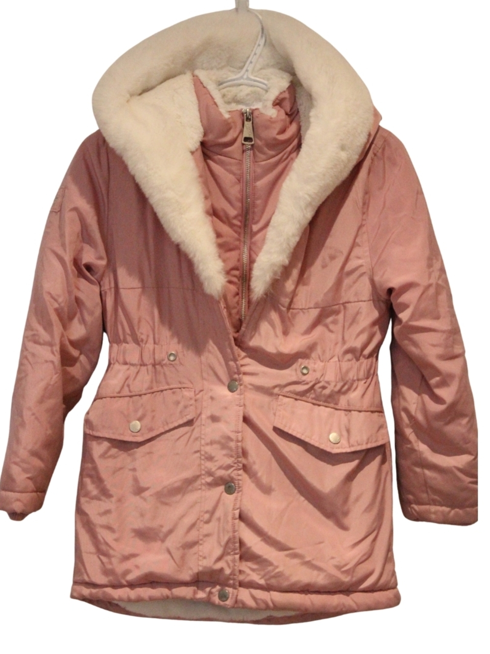 2/$30 🏷 Justice Light Pink with Faux White Lining Coat Size 10